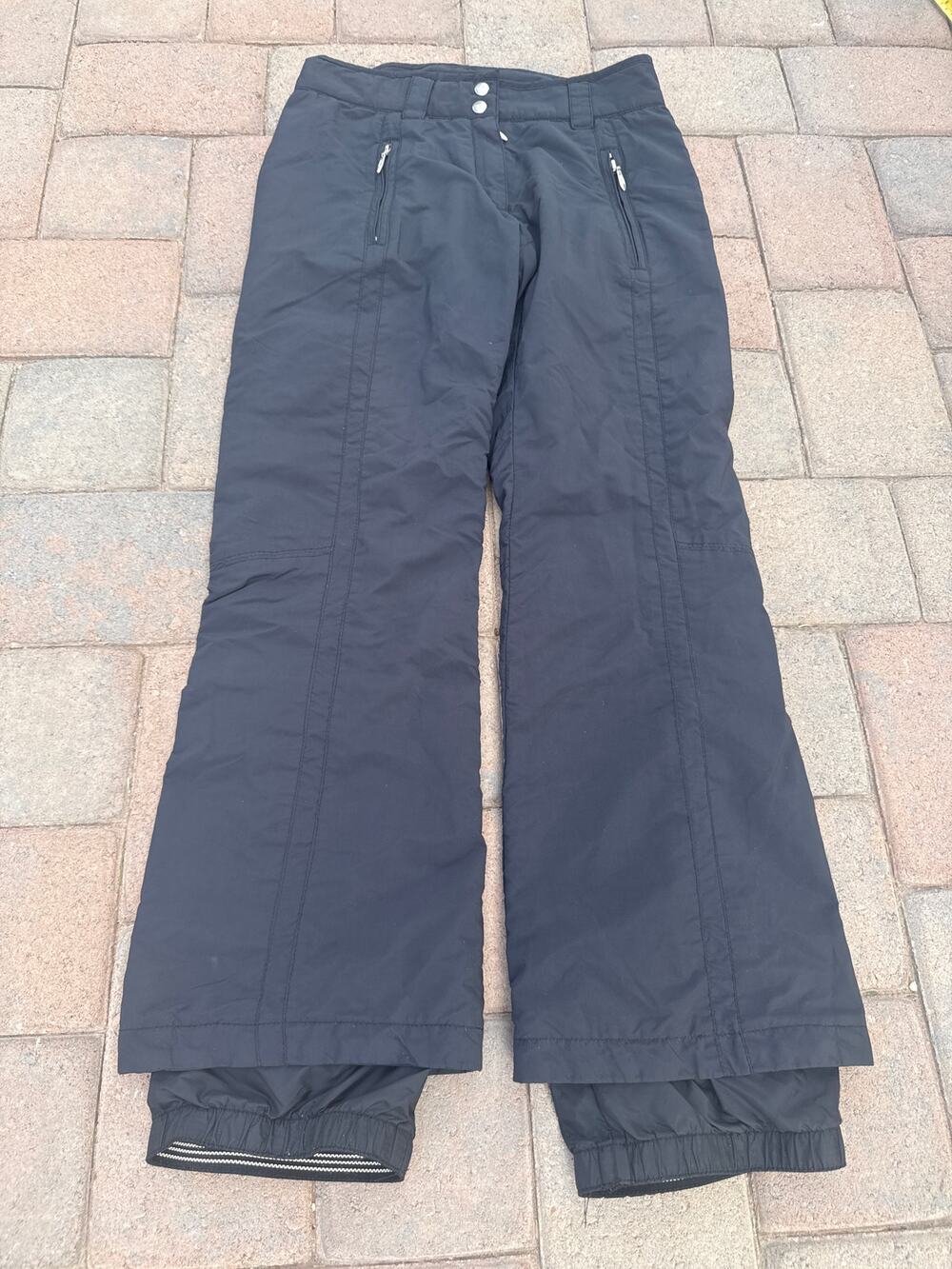 Obermeyer Ski Pants Womens 2 Black Flare Bootcut Snowboard Snow Gaiters